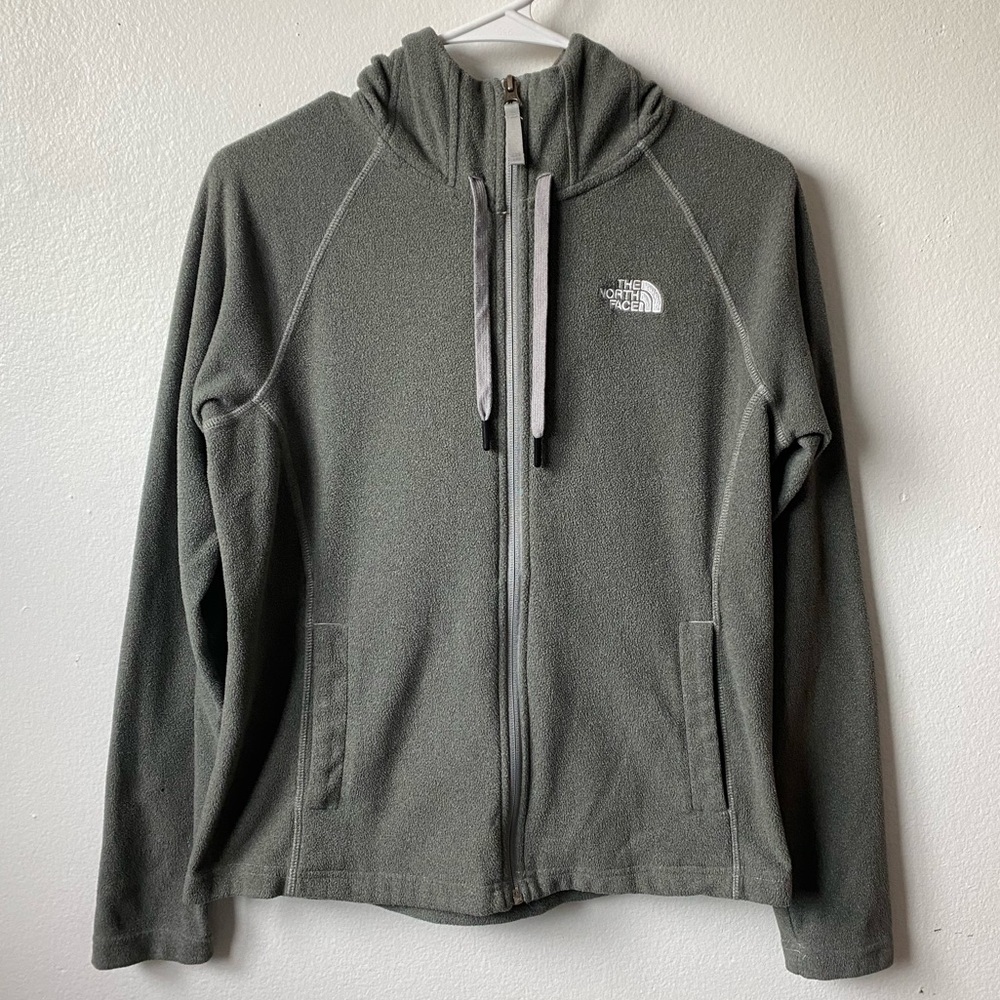 The North Face Full Zip Thin Fleece Hooded Jacket Gray Women’s Sz- S
